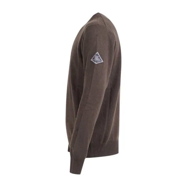 Roy Roger's - Maglione girocollo marrone in lana e cashmere per uomo | 2