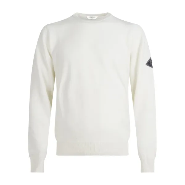 Roy Roger's - Maglione girocollo bianco in lana e cashmere per uomo |