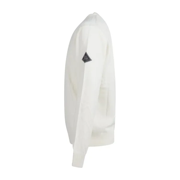 Roy Roger's - Maglione girocollo bianco in lana e cashmere per uomo | 2