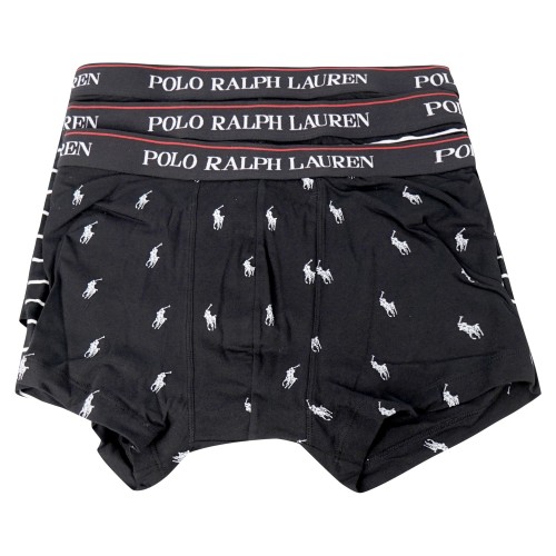 Polo Ralph Lauren - Set boxer nero da 3 pezzi a multifantasia con elastico 2