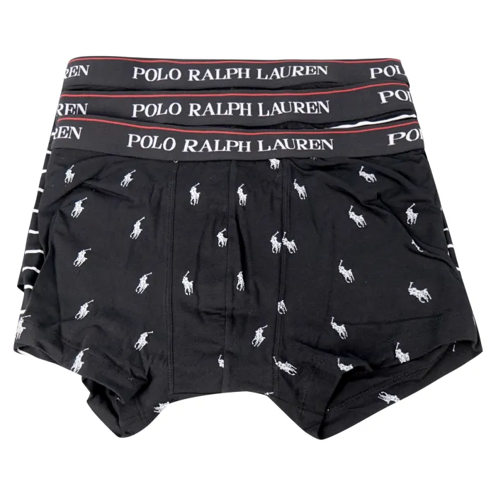 Polo Ralph Lauren - Set boxer nero da 3 pezzi a multifantasia per uomo |