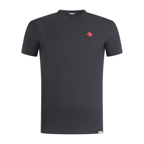 Dsquared2 - T-shirt nera manica corta con patch logo per uomo | d9m205470