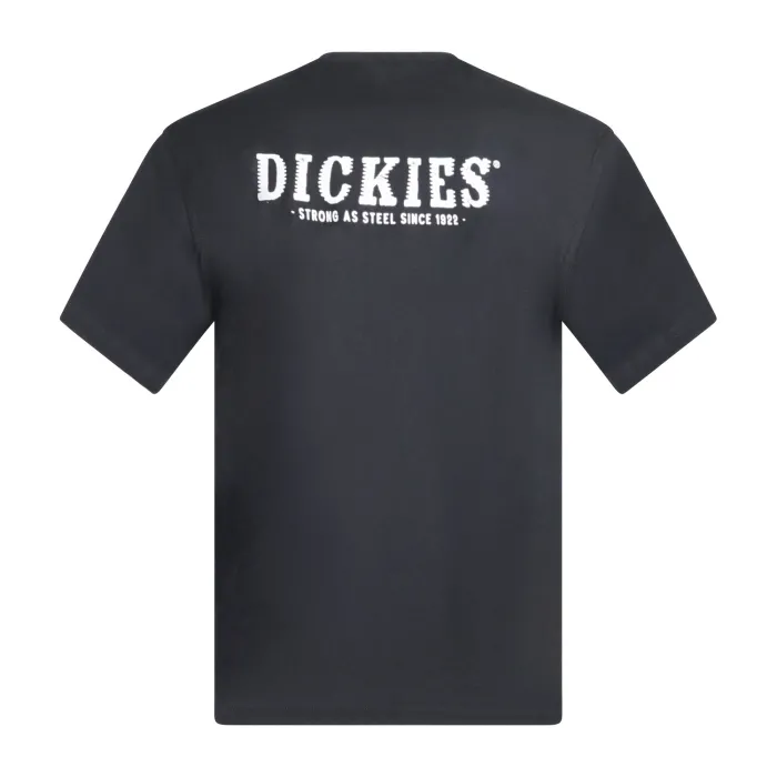 Dickies - T-shirt nera con logo sul petto e stampa sul retro per uomo |