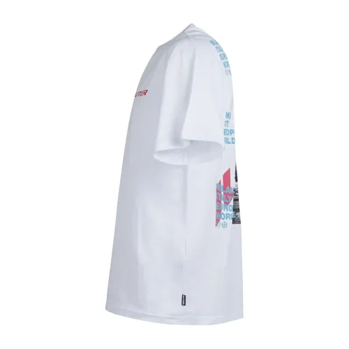 Iuter - T-shirt bianca con stampa logo fronte per uomo | 24wits09 white