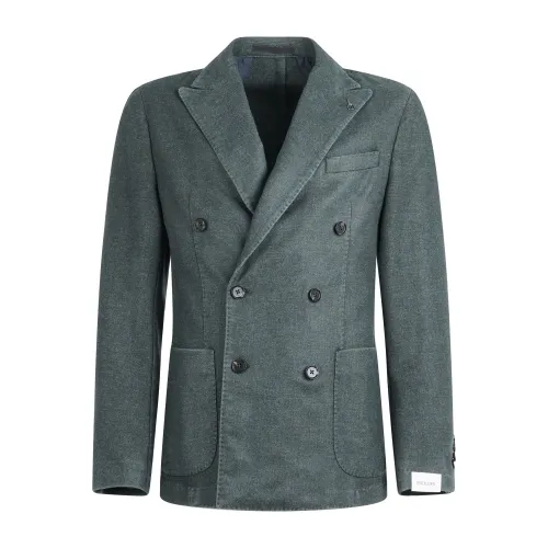 Paoloni - Giacca verde doppiopetto in lana per uomo | g537tw 241610 40