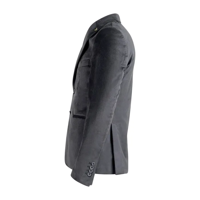 Havana & Co - Giacca nera monopetto in velluto per uomo | h2783 g5031 80nero
