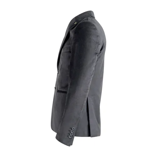 Havana & Co - Giacca nera monopetto in velluto per uomo | h2783 g5031 80nero