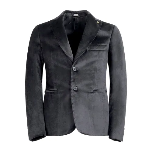 Havana & Co - Giacca nera monopetto in velluto per uomo | h2783 g5031 80nero