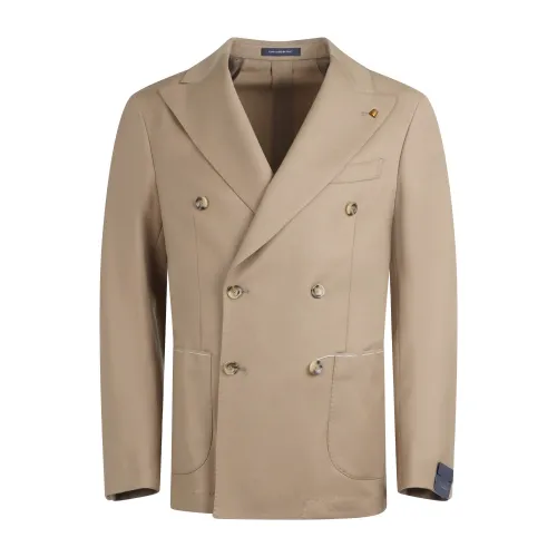 Sartoria Latorre - Giacca beige doppiopetto in lana per uomo | f88 ug0782 401