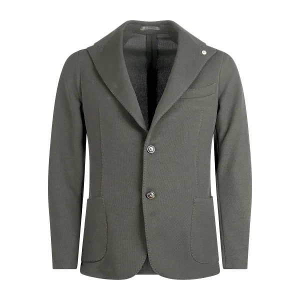 Luca Bertelli - Giacca verde monopetto tessuto microarmaturato per uomo |