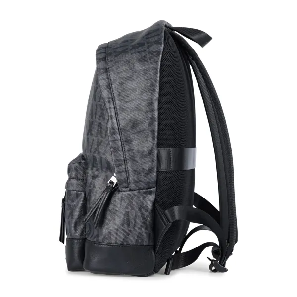 Armani Exchange - Zaino grigio in cotone con stampa logo all over per uomo | 2