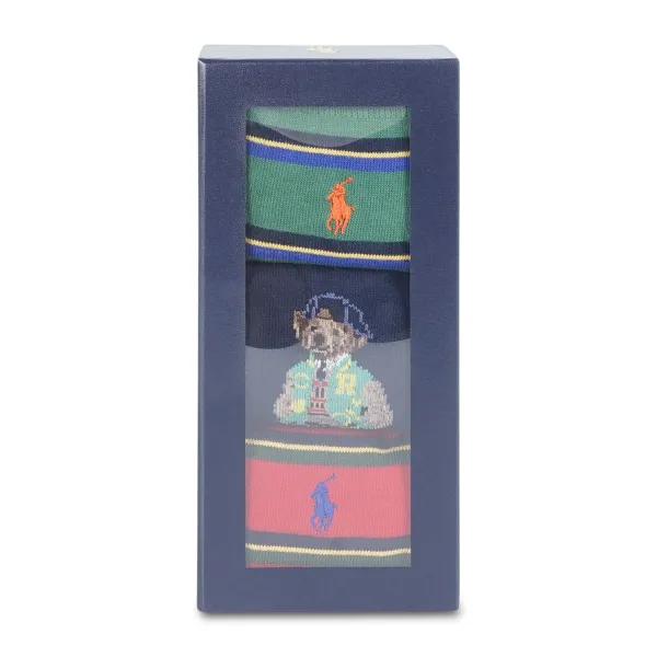 Polo Ralph Lauren - Set di 3 paia di calze multicolore a fantasia per uomo | 2