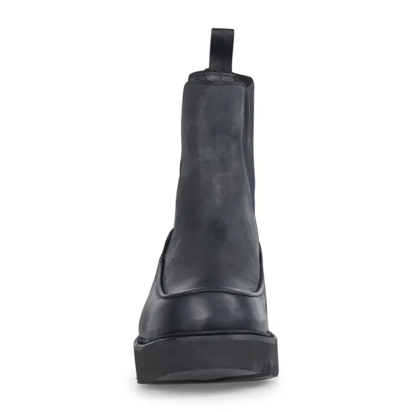 Morgillo - Stivaletto nero alto in pelle con elastico con fondo XL per uomo | 2