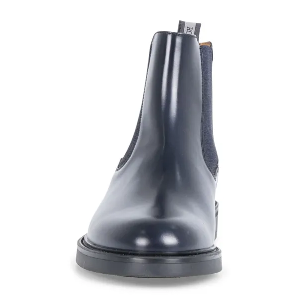 Rossi - Stivaletto blu in pelle con elastico per uomo | 154pr calf blu 2