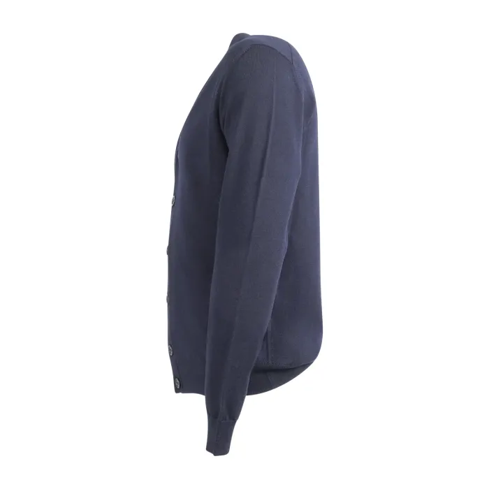 +39 Masq - Cardigan blu in lana merino extrafine per uomo | m1003-14-02 650 blu