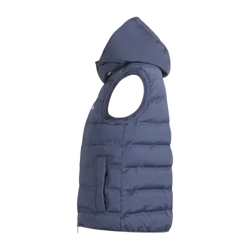 Harmont & Blaine - Gilet blu in nylon stretch con cappuccio per uomo |