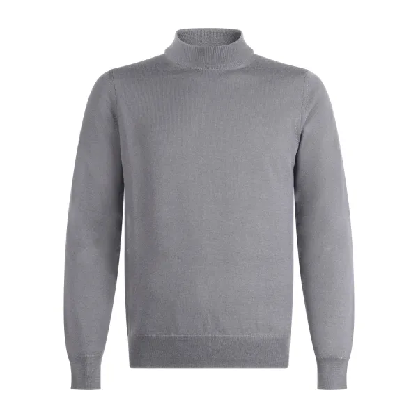 +39 Masq - Lupetto grigio in lana merino extrafine per uomo | m1012-14-01 400