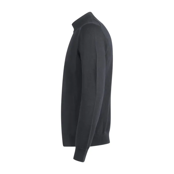 +39 Masq - Maglione girocollo alto nero in lana merino extrafine per uomo |
