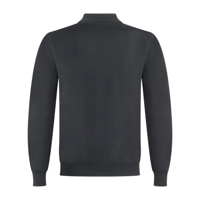 +39 Masq - Maglione girocollo alto nero in lana merino extrafine per uomo |