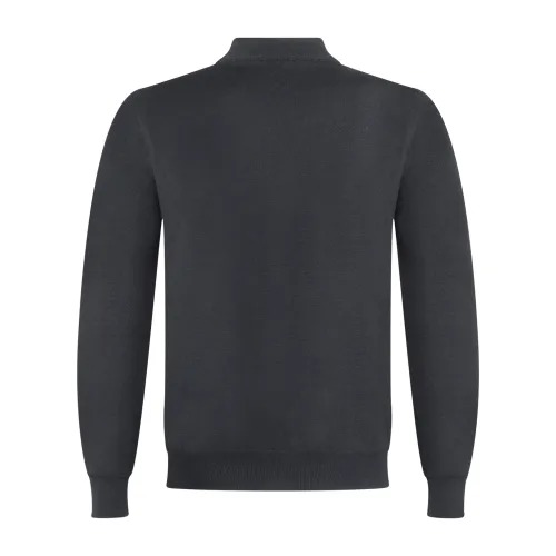 +39 Masq - Maglione girocollo alto nero in lana merino extrafine per uomo |