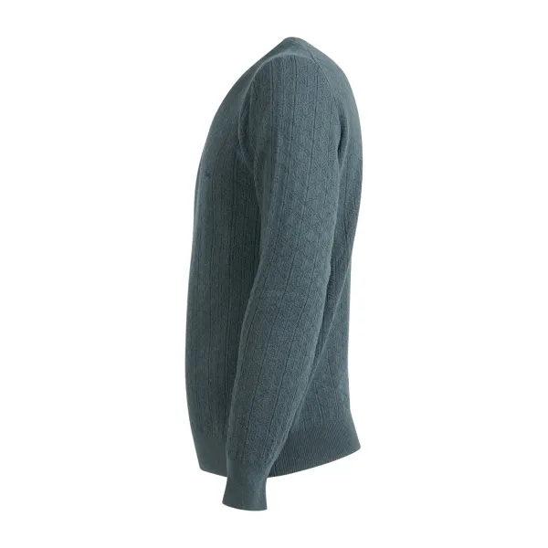 Harmont & Blaine - Maglione girocollo verde con lavorazione 3D per uomo | 2