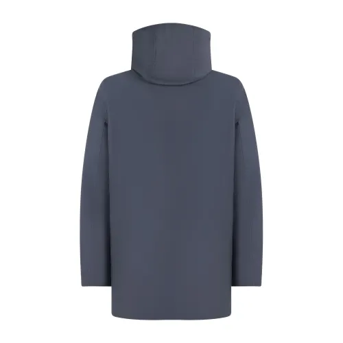 Harmont & Blaine - Trench nero in tessuto tecnico con cappuccio per uomo |