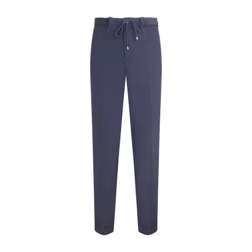 Briglia 1949 - Pantalone blu in tessuto tecnico con chiusura con lacci per uomo