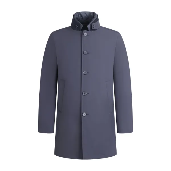 DUNO - Impermeabile blu in tessuto tecnico con pettorina staccabile per uomo |