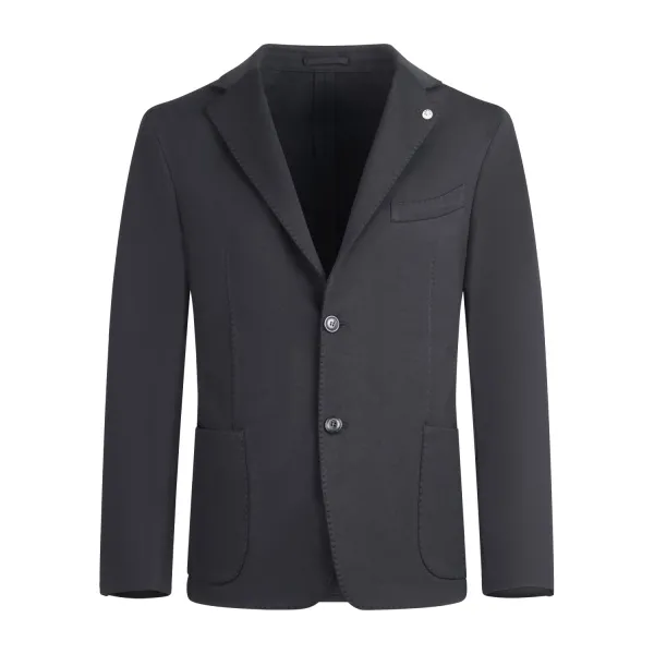 Luca Bertelli - Giacca nera monopetto in jersey per uomo | g41504 nero