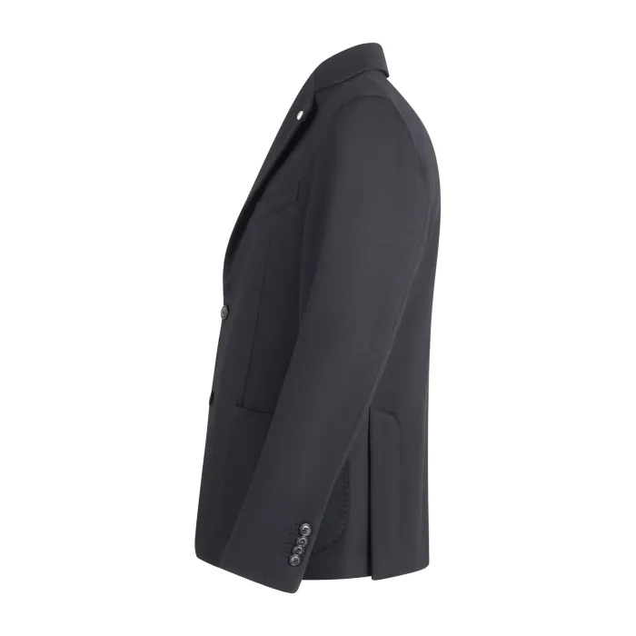 Luca Bertelli - Giacca nera monopetto in jersey per uomo | g41504 nero