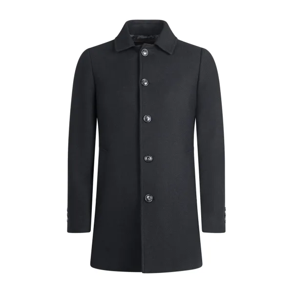 Luca Bertelli - Cappotto nero in lana per uomo | g81502 nero