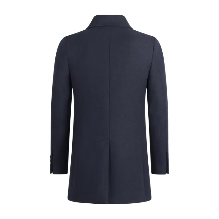 Luca Bertelli - Cappotto blu in lana per uomo | g81502 navy