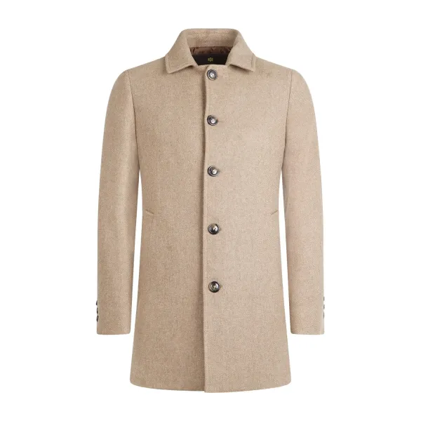 Luca Bertelli - Cappotto beige in lana per uomo | g81502 fango