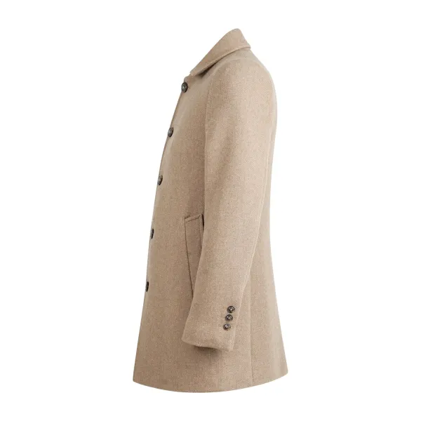 Luca Bertelli - Cappotto beige in lana per uomo | g81502 fango 2