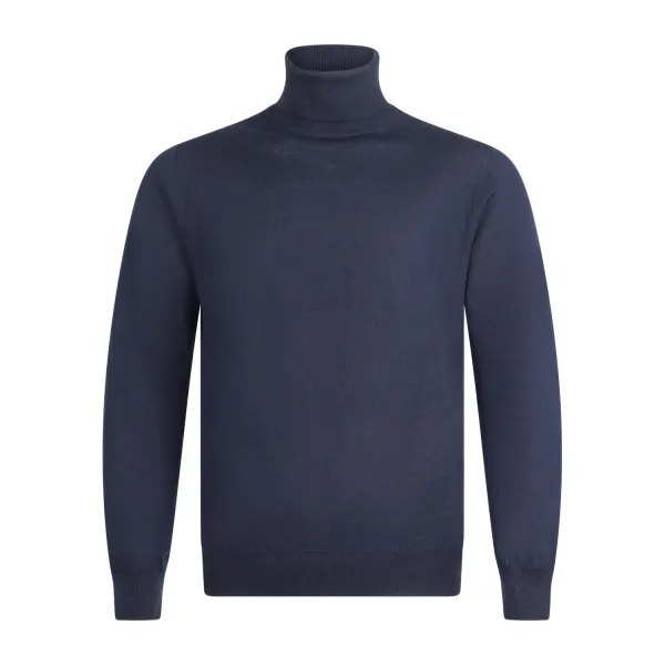 Gran Sasso - Dolcevita blu in lana di tasmania per uomo | ciclista m/l 45163