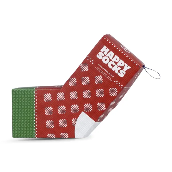 Happy Socks - Set 3 calze multicolore in confezione calza natalizia per uomo | 2