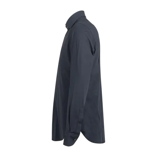 Lavorazione Sartoriale - Camicia nera in tessuto tecnico custom fit per uomo | 2