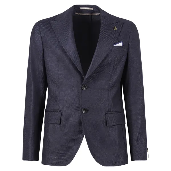 Paoloni - Giacca blu microlavorata per uomo | 2711g527 19577 89