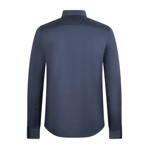 Armani Exchange - Camicia blu con abbottonatura coperta per uomo | 6dzc27 znzrz