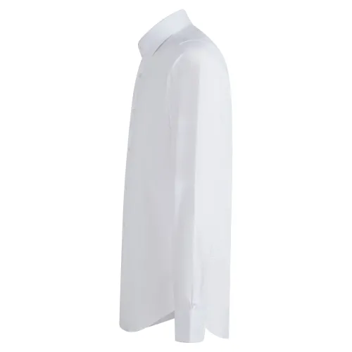 Lavorazione Sartoriale - Camicia bianca in tessuto tecnico custom fit per uomo