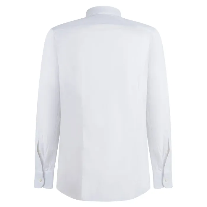 Lavorazione Sartoriale - Camicia bianca in tessuto tecnico custom fit per uomo