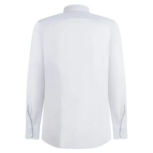 Lavorazione Sartoriale - Camicia bianca in tessuto tecnico custom fit per uomo