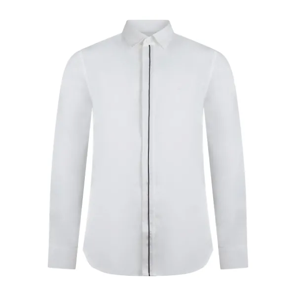 Armani Exchange - Camicia bianca con abbottonatura coperta per uomo | 6dzc27