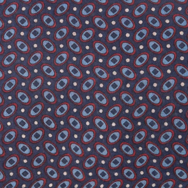 Bahobab - Sciarpa blu a fantasia astratta in lana per uomo | 24sa50 blu 2