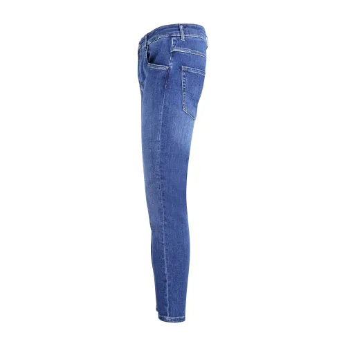 Camouflage - Jeans denim scuro 5 tasche skinny tela candiani per uomo | d108