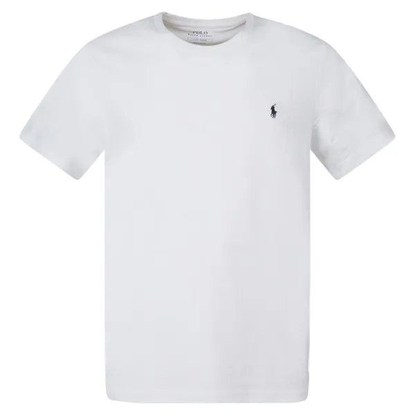 Polo Ralph Lauren - T-shirt bianca con logo ricamato sul petto per uomo |