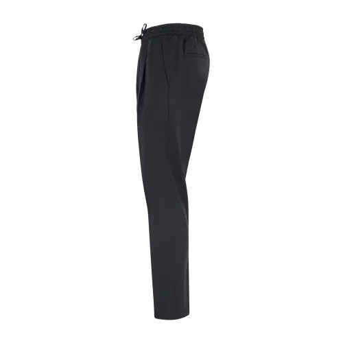 Briglia 1949 - Pantalone nero in lana con elastico in vita e coulisse per uomo