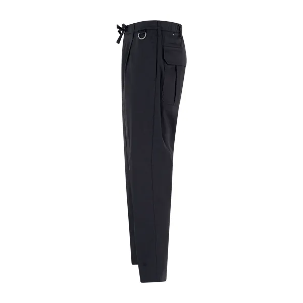Officina36 - Pantalone nero con pence ed elastico in vita e laccettini per uomo 2
