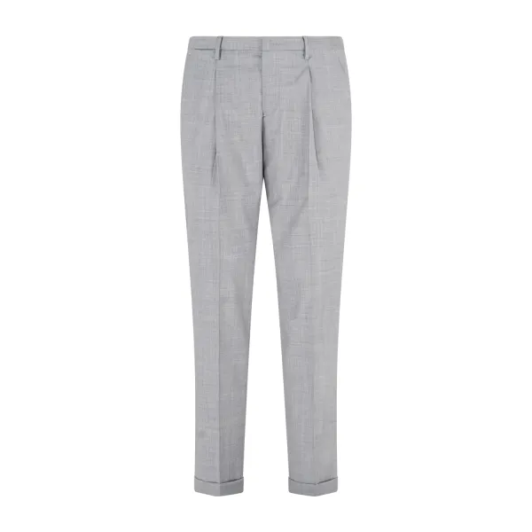 Briglia 1949 - Pantalone grigio tasca a filo con pence in lana per uomo |