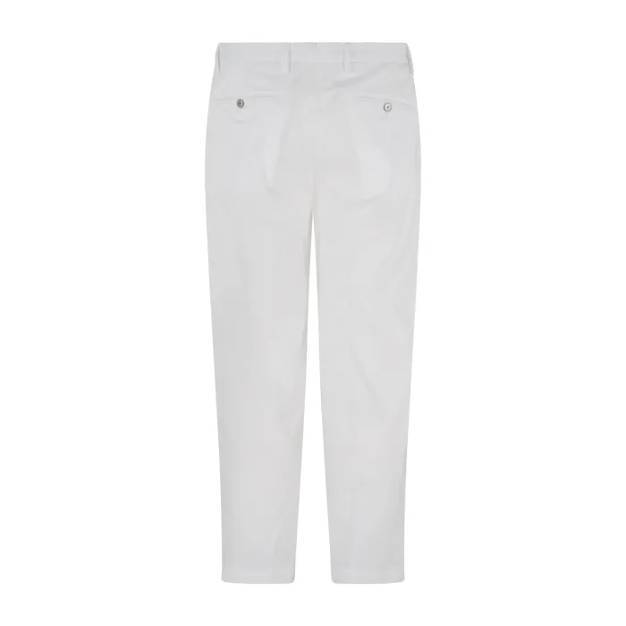 Briglia 1949 - Pantalone bianco portobellos tasca a filo in cotone con pence